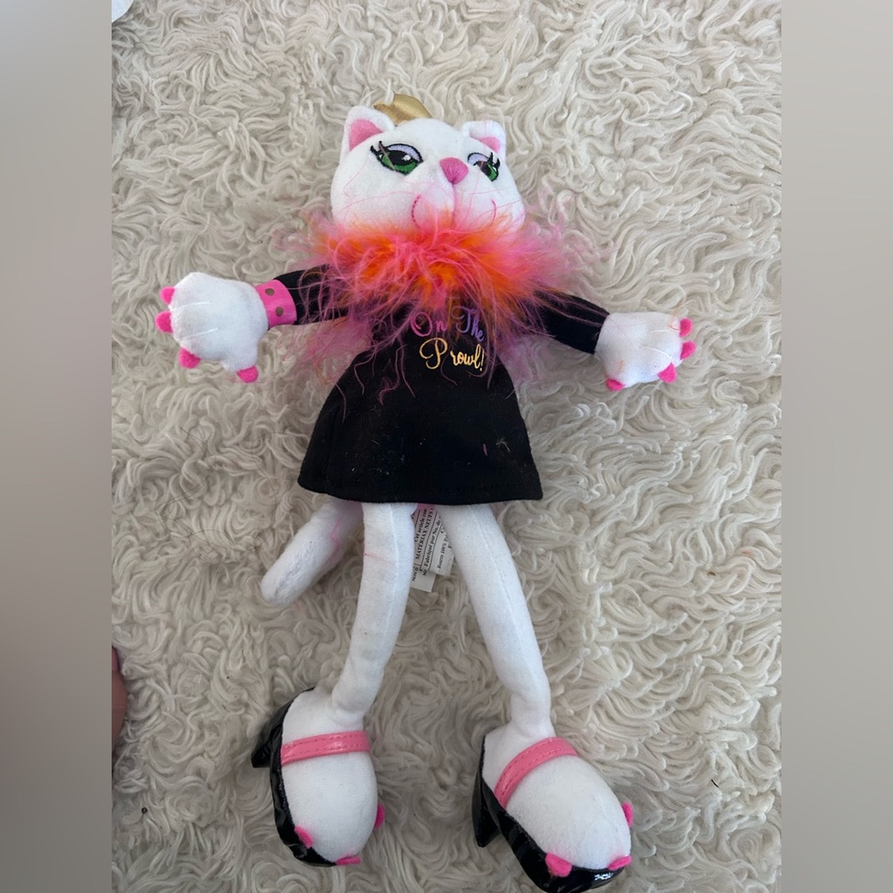 Amscan White and Pink Cat Plush Toy